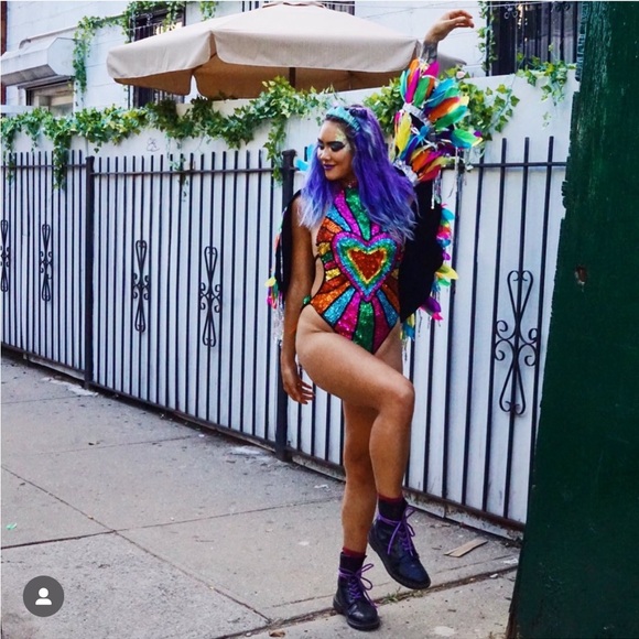 Topshop Multicolor Feather Sequin Cape - Picture 5 of 11